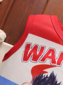 SHEIN Young Boy Casual & Letter Print Summer Tank Top