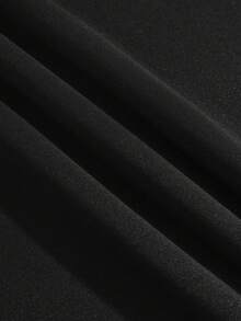 SHEIN EZwear 女款標語印花抽繩連帽衫 - 黑色 - 查看 3