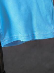 SHEIN 2 pièces Ensemble t-shirt et short imprimé tropical décontracté pour jeune garçon, tenue de vacances/d'été