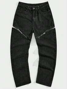 Manfinity VCAY Men's Regular Fit Mid-rise Straight Leg Jeans Without Elasticity