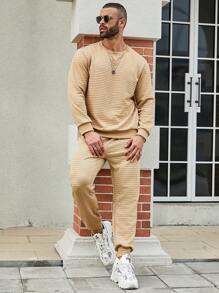 Manfinity Homme Heren Grote maten Effen kleur Vrije tijd Sweatshirts En Sweatpants Sets