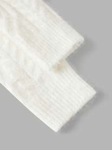 Sweetina 毛衣編織鉤花短開襟外搭 - 米色 - 查看 9