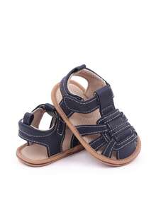 Infant & Toddler Solid Color Flat Sandals - Navy Blue - View 2