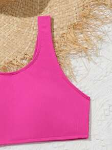 SHEIN Teen Girl Ribbed Bikini Set Summer Beach - Multicolor - View 3