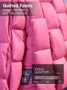 In My Nature 冬季拉链夹棉大衣 - 粉色 - 查看 3