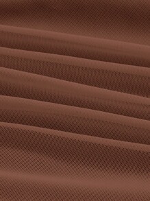 SHEIN MOD Ladies' Wide Strap Pleated Dress - Brown - View 4