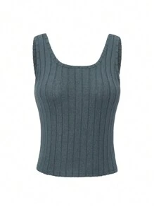 SHEIN Unity 女士純色肋紋背心 - 彩色 - 查看 5