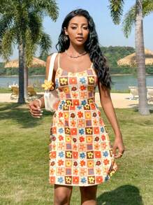 Soleia 女士花卉印花細肩帶連身裙 - 彩色 - 查看 3