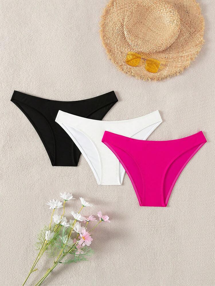 Summer Solid Color Triangle Bikini Bottom Music Festival