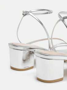 CUCCOO BIZCHIC 女士時尚銀色高跟涼鞋度假鞋夏日特賣 - 銀色 - 查看 9