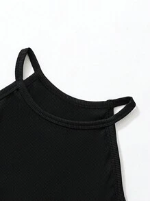 Tween 女孩純色背心和短褲 2 件套 - 彩色 - 查看 3