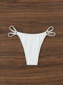 SHEIN Swim Summer Women'S Textured Bikini Bottom - White - View 4