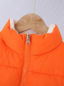 SHEIN Tween 女童雙面無袖襯墊背心,秋冬 - 彩色 - 查看 3