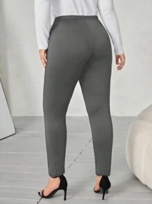 SHEIN LUNE Của phụ nữ Kích thước lớn Nút Trang trí Xà cạp - Xám - Xem 2