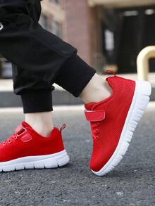 Zapatillas de moda con suela gruesa, transpirables y ligeras para adolescentes en primavera, con cierre de - Rojo - Ver 5
