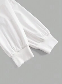 SHEIN EZwear Chaqueta corta de unicolor para mujer en otoño/invierno - Blanco - Ver 3
