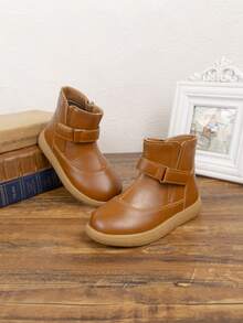 Fashionable And Comfortable Children's Boots With Soft Outsole For Outdoor Activities In Spring - Brown - View 1