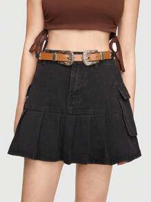 ROMWE Fairycore 雕刻雙扣腰帶 - 黃色 - 查看 2