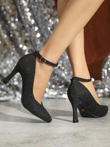 Women's High Heel Pumps, Black Pointed Toe Stiletto Dress Shoes For Party And Club - Black - View 1