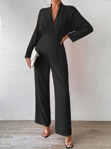 Chiquease 女士褶皺腰無領連身褲 - 黑色 - 查看 6