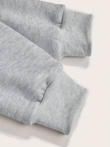 INAWLY 女性愛心印花連帽衫（熱轉印印花工藝） - 淺灰色 - 查看 5