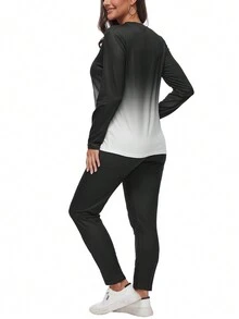 Áo thun & quần legging in ombre - màu đen - Xem 2