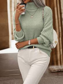 SHEIN LUNE Jersey Básico De Un Solo Color - Verde - Ver 6