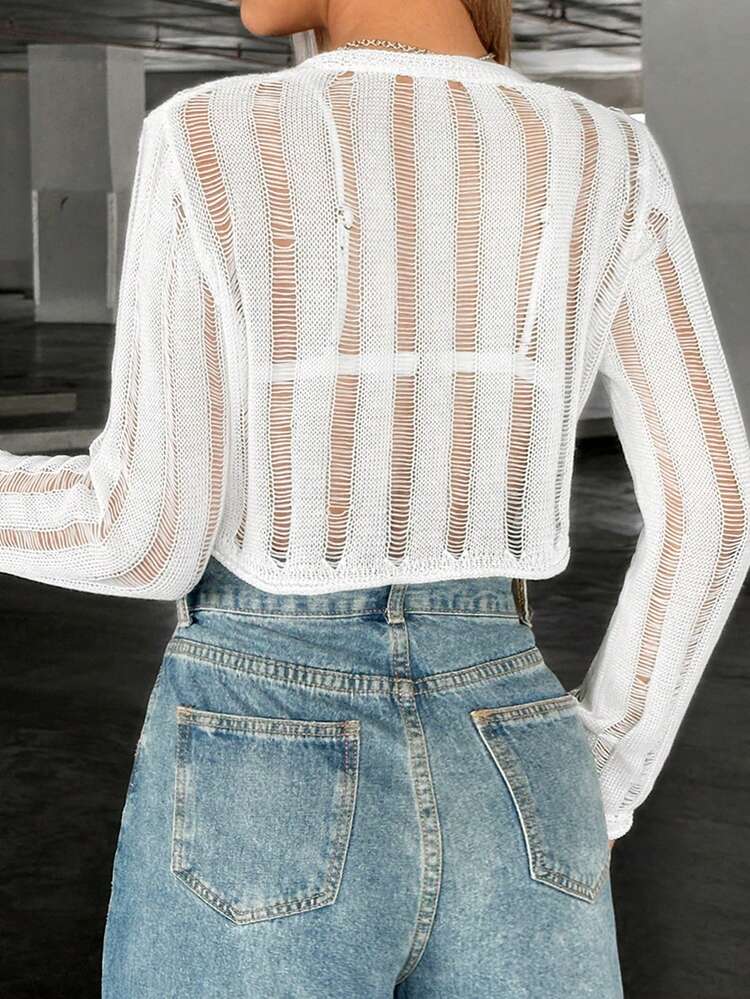 Women's Hollow Out Lace Up Cardigan Fall Cloth For Women
