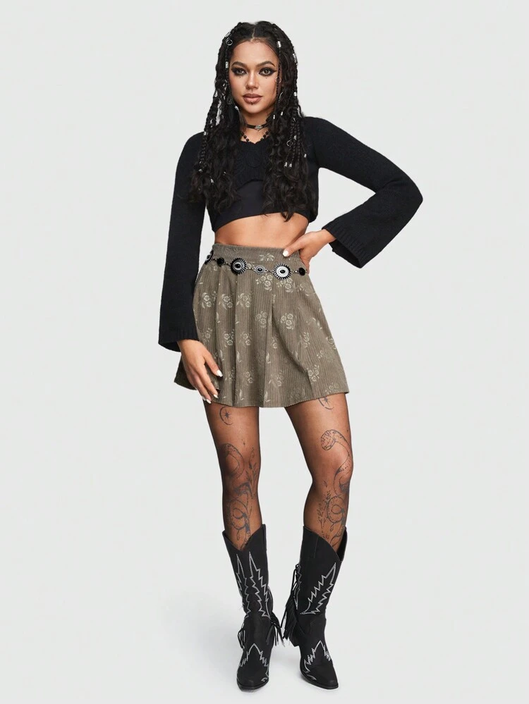 Floral Print Mini Skirt