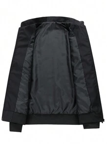 Manfinity LEGND Chaqueta De Carreras Para Hombre En Talla Grande - Negro - Ver 3