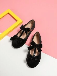 女童甜美软底复古天鹅绒公主鞋黑色适合秋冬季儿童学生低帮舞鞋 - 黑色 - 查看 3