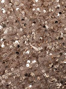 HOMEYEE V 领无袖串珠亮片装饰玫瑰金长款晚礼服/鸡尾酒会/派对/夜总会礼服优雅正式舞会婚礼宾客礼服，适合毕业典礼、晚宴