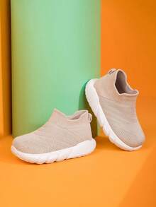 Boys' Breathable Casual Slip On Learning Socks Shoes For Infants And Toddlers - Apricot - View 2