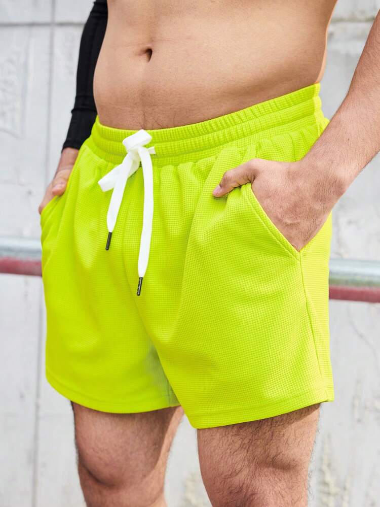 Boyfriend Style Men's Solid Color Drawstring Waist Sports Shorts Short Streetwearmen Gym Shortsmen Summer Shortsgym Shorts For Mengreen Shorts Sweat Pants