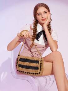 SHEIN MOD Damski Modny Kolorowe bloki Torba typu Crossbody