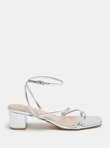 CUCCOO BIZCHIC 女士時尚銀色高跟涼鞋度假鞋夏日特賣 - 銀色 - 查看 2