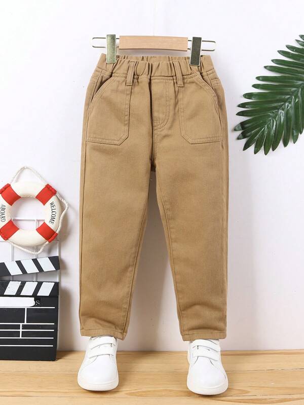 Young Boy Khaki Casual Outdoor Denim Pants Summer Holiday