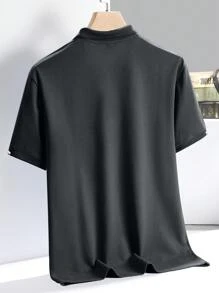 Men's Short Sleeve Color Block Decorated Polo Shirt