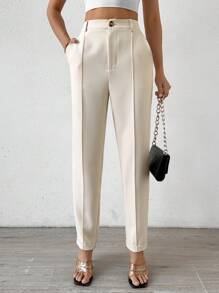 RosyDaze 實色錐形剪裁休閒西裝褲