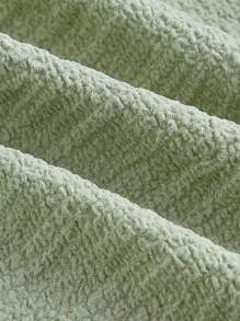 SHEIN MOD Women's Pure Green Colored Knotted Bell Sleeve Top - Green - View 4