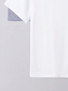 SHEIN 3 件/套 青少年男孩休閒純色短袖 T 卹 - 彩色 - 查看 3