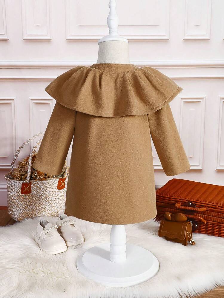 Baby Girl Unique Lace & Bowknot Detail Overcoat