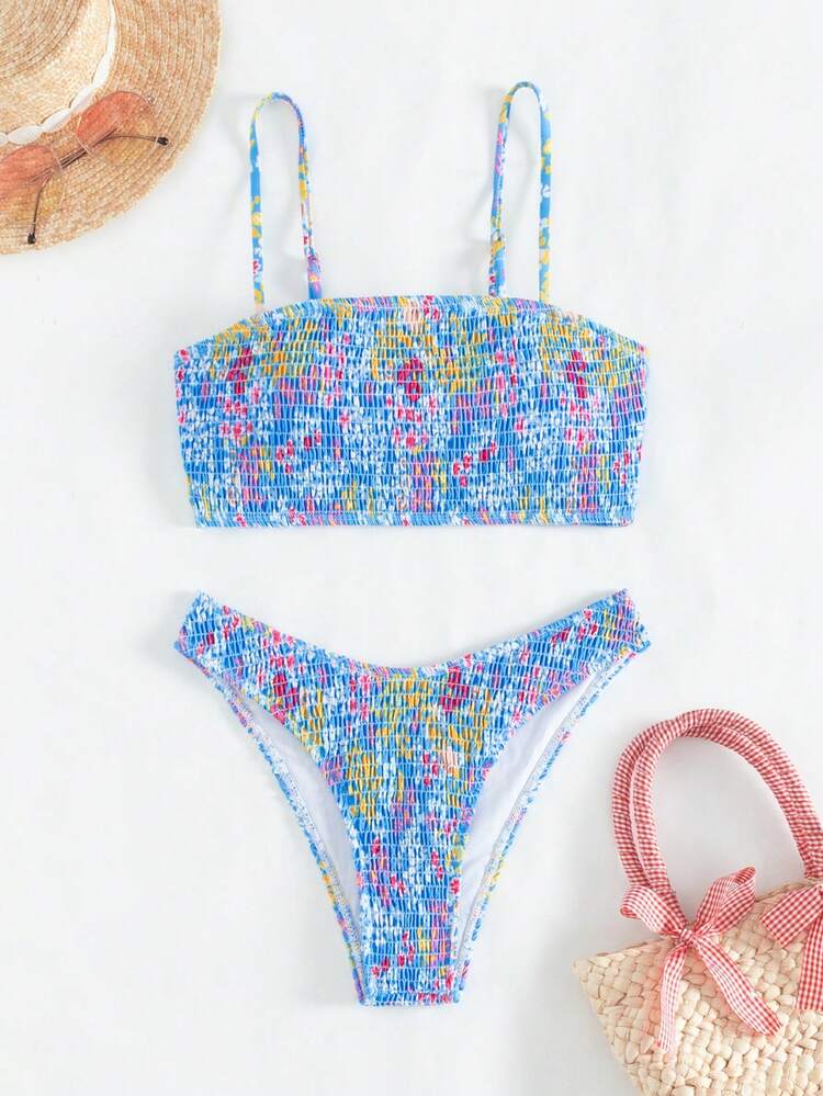 Women's Floral Printed Push-Up Bikini Set Music Festival Summer Beach