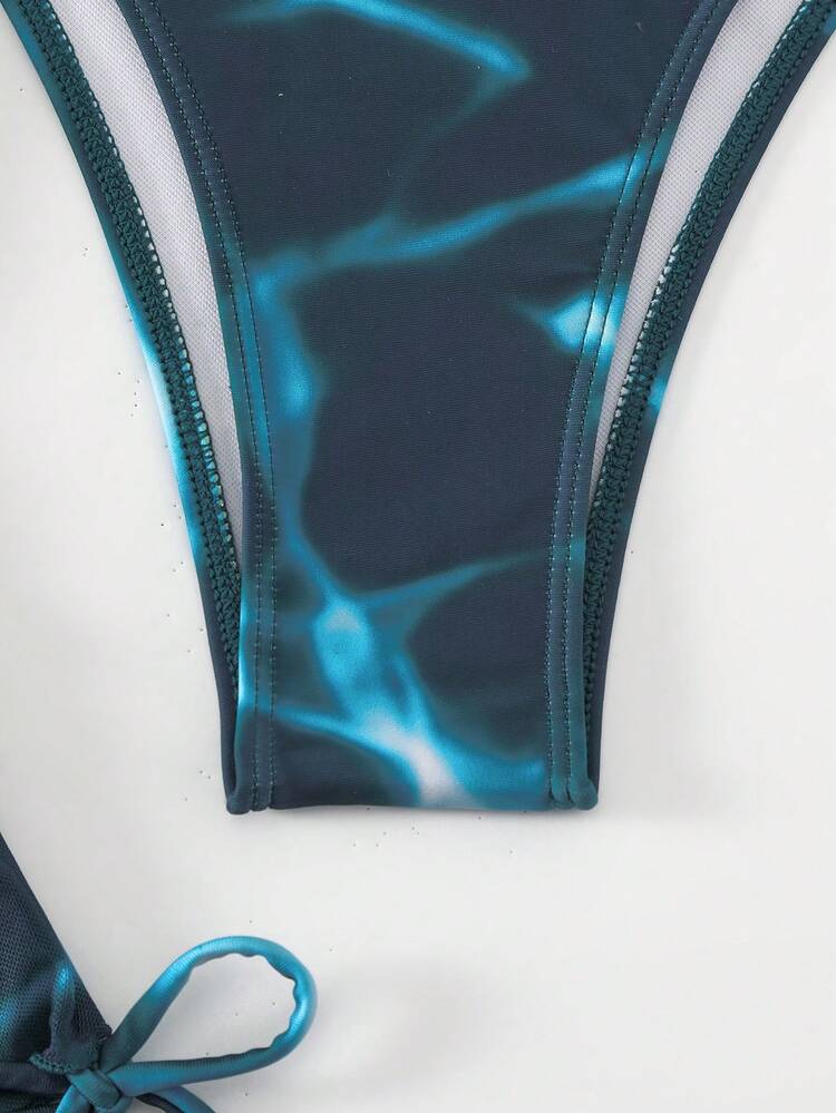 Women's All Over Print Strappy Bikini Set Summer