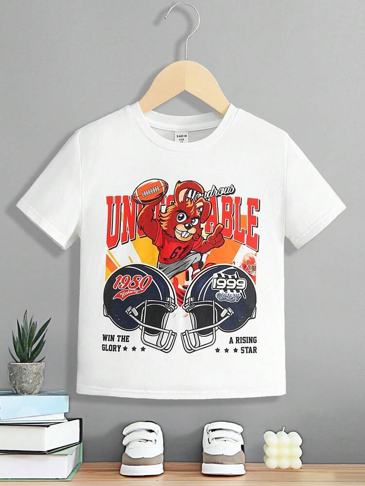 Boys' Lovely And Comfortable Cartoon Animal Pattern Short Sleeve T-Shirt