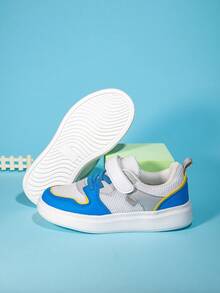 Kids' Spring/Autumn Breathable Mesh Sneakers, Refreshing Colors, Anti-Collision Toe Design, Lightweight, Suitable For Daily Wear And Sports, Versatile And Fashionable - Multicolor - View 3