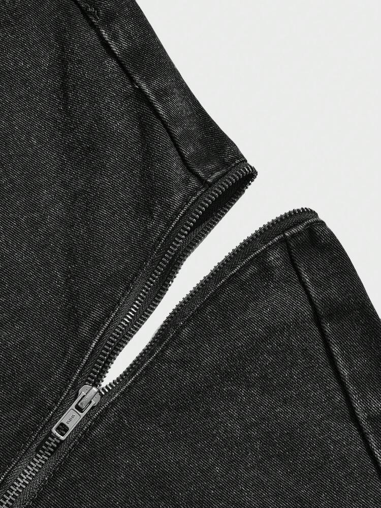 Men's Regular Fit Mid-rise Straight Leg Jeans Without Elasticity