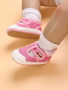 嬰兒和幼兒魔鬼氈扣平底鞋 - 粉色 - 查看 3
