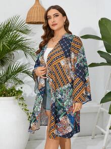 Swim Lushoire 大尺碼女性古著和服,有花卉圖案印花 - 彩色 - 查看 5