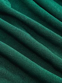 SHEIN MOD Quý cô Kim loại Nút Trang trí Xếp li Áo ba lỗ - Màu xanh lá cây đậm - Xem 3